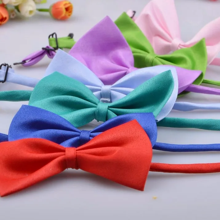 50/100 Solid Small Dog Cat Bow Tie Bulk Neck Tie Bowties For Dogs Pets Adjustable Kitten Pet Grooming Accessories Pet Supplies