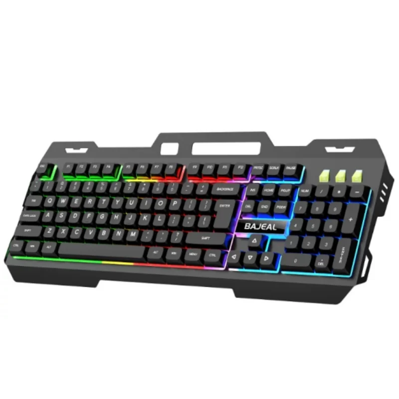 BAJEAL K45 Wired USB Mechanical Feel Gaming Keyboard with Lighted Metal Panel for Desktop And Laptop
