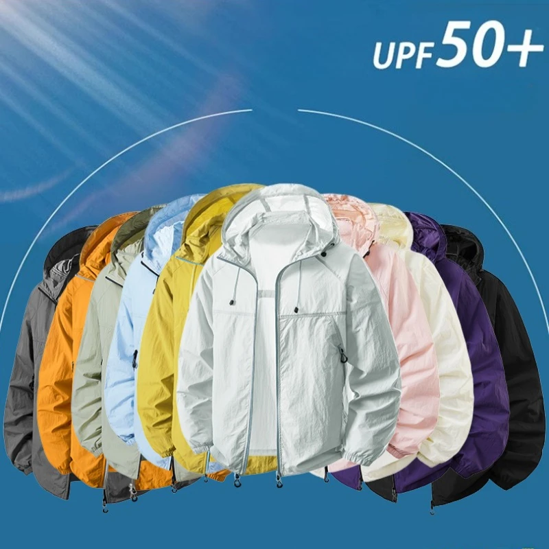 Lightweight Ice Silk UV Protection Jacket Men Women Summer Outdoor Cycling Jackets Quick Dry Mountain Hiking Climbing Skin Coats