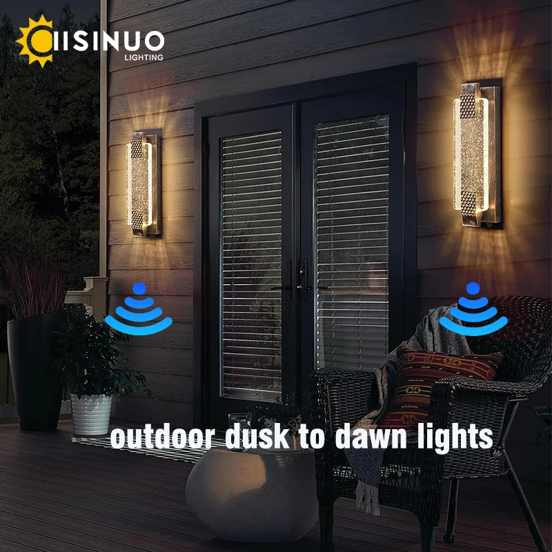 Imagem -03 - Outdoor Crystal Bubble Glass Led Porch Light Candeeiro de Parede Impermeável para Doorway Garage Garden Patio Decoração Crepúsculo ao Amanhecer