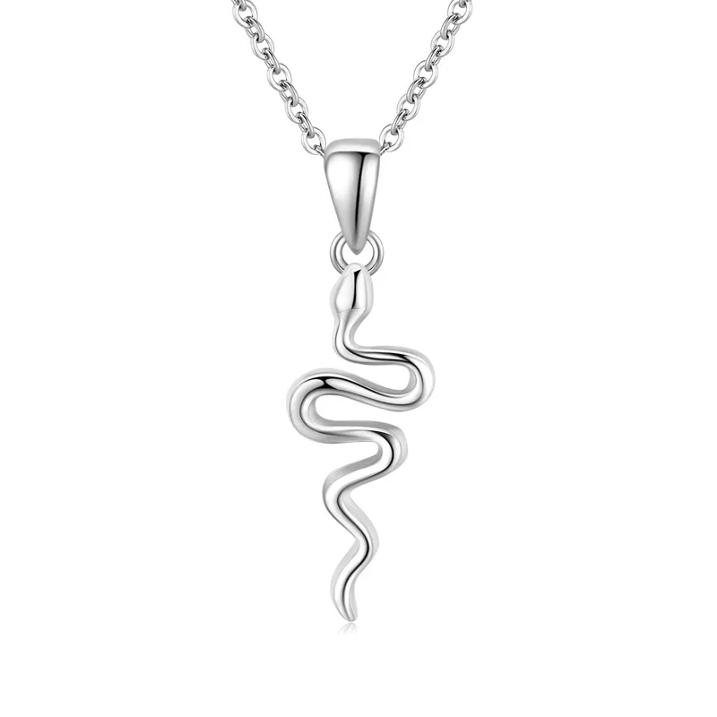 

Plain Silver Snake Charm Jewellery 2023 S925 Fine Jewelry 925 Sterling Necklace Minimalist