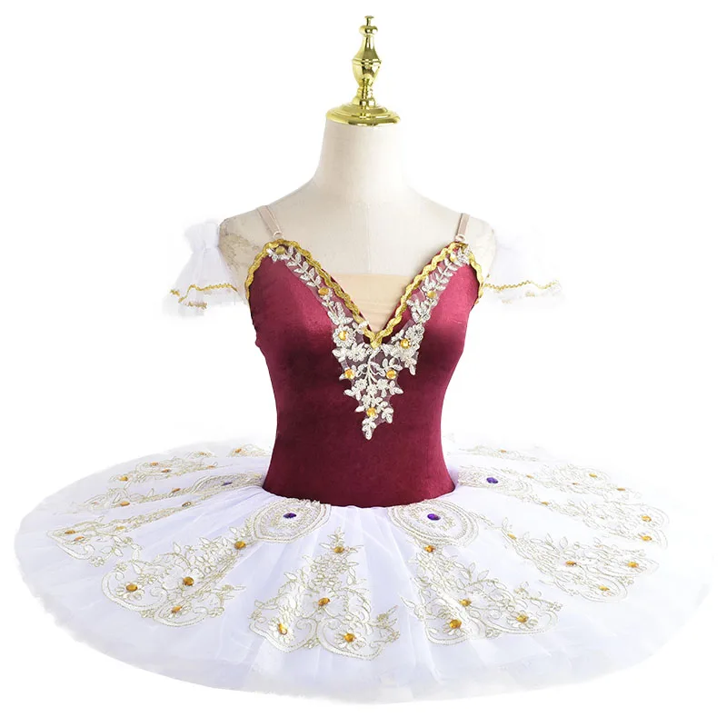 

Professional Ballet Tutu Red Paquita Ballet Pancake Swan Lake Tutu Ballerina Costumes Dancing Costume Figure Skating Dress Girls