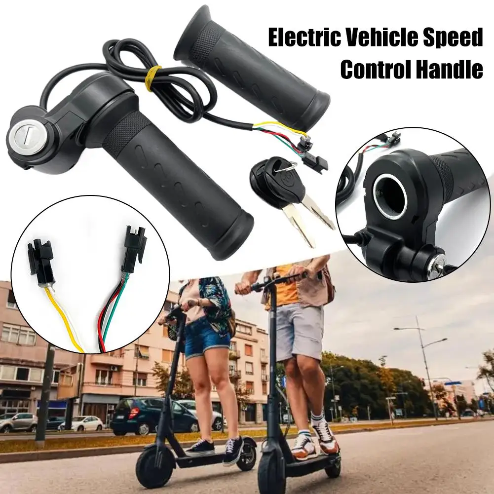 

Ручка для электронного велосипеда, универсальный электрический велосипедный скутер и руль, ключ с поворотным замком и сменным акселератором Twist B1A1