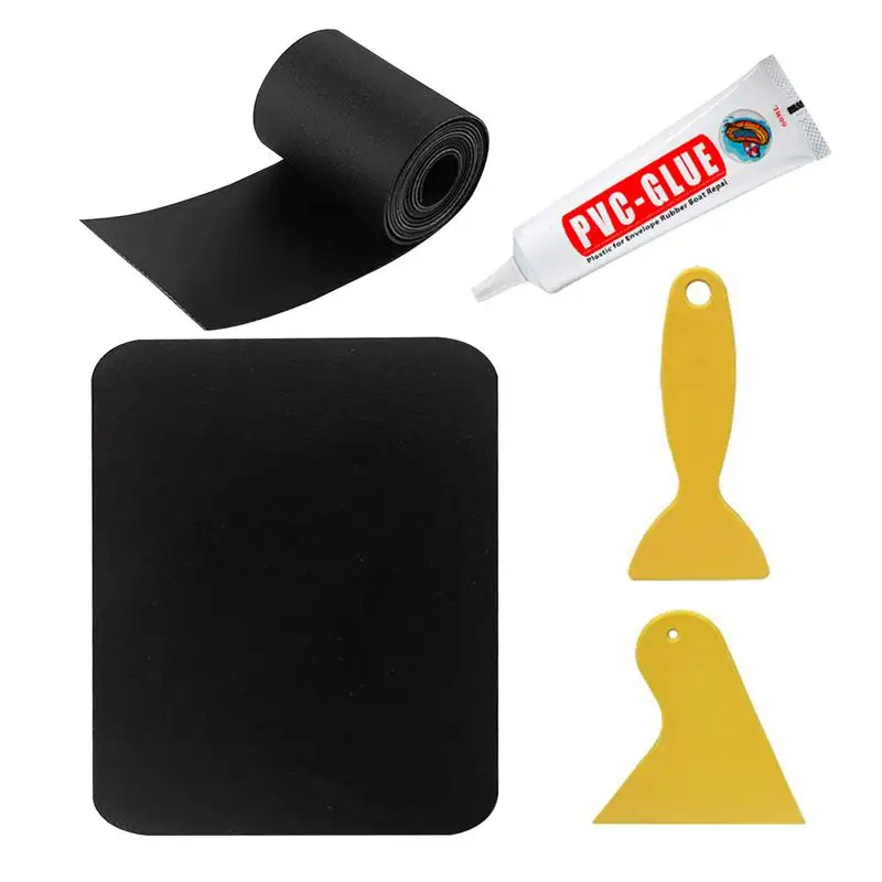 

5PCS/Set Inflatable Boat Raft Patch Kit Paddle Board Repair Patches Kit With 60ml Glue And 2 Scrapers Pool Patch Repair Kit