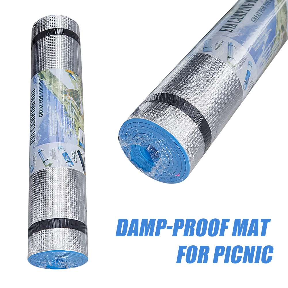 Outdoor Camping Mat Air Mattress Picnic Blanket Picnic Mat Pads Dampproof Beach Mat 180*50*0.6cm Aluminum Foil Mat Camping