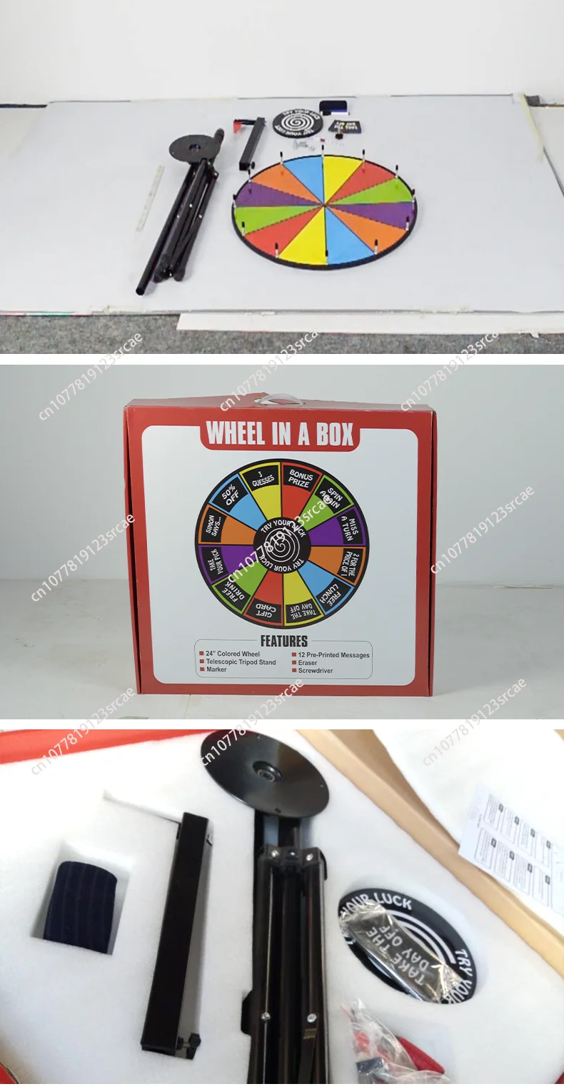 for 24-Inch Dry Erase Color Prize Wheel 60cm Party Spin Win Fortune Stand Game Editable Spin