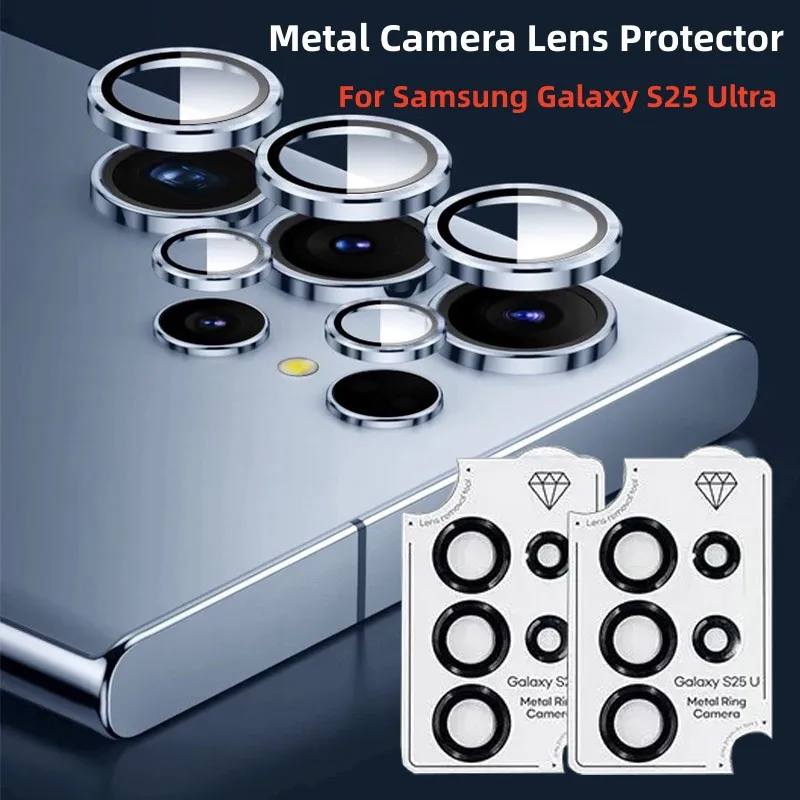 1Set Metall-Kameraobjektivschutz für Samsung Galaxy S26 S25 S24 S23 Ultra Plus Transparente Gehärtete Glas-Rücklinsenabdeckung