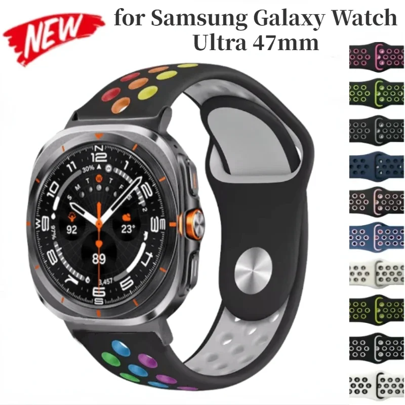 

Silicone Strap For Samsung Galaxy Watch Ultra 47mm Sports Bracelet Wristband Correa For Galaxy Watch 8-7 Ultra 47mm Accessories