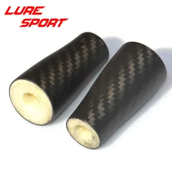 LureSport 2pcs 3K woven carbon Grip Taper shape 76mm 53mm handle EVA inside Rod Building component Handle Rod Repair DIY blank