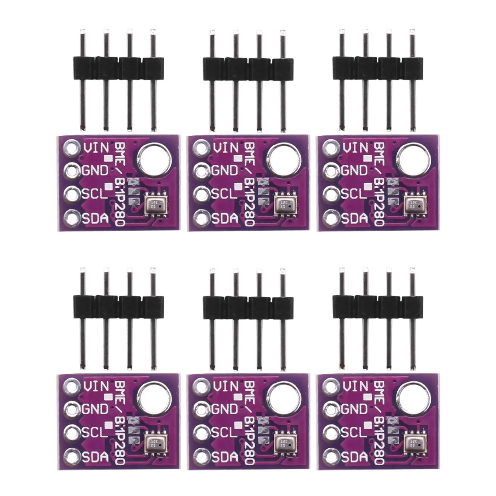 6 Stück BMP280 5 V digitales Temperatur- und Luftdrucksensormodul, Temperatursensor, Atmosphärendruckplatine
