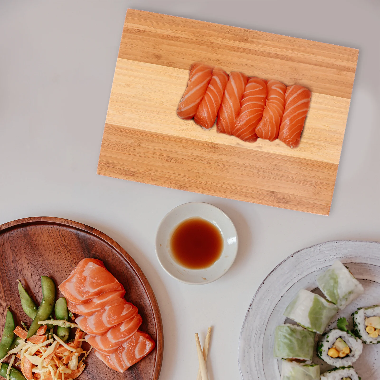 

Bamboo Sushi Plate Sashimi Decoration Japanese Style Dish Tray Boat Serving Decorative Food Platter Plates