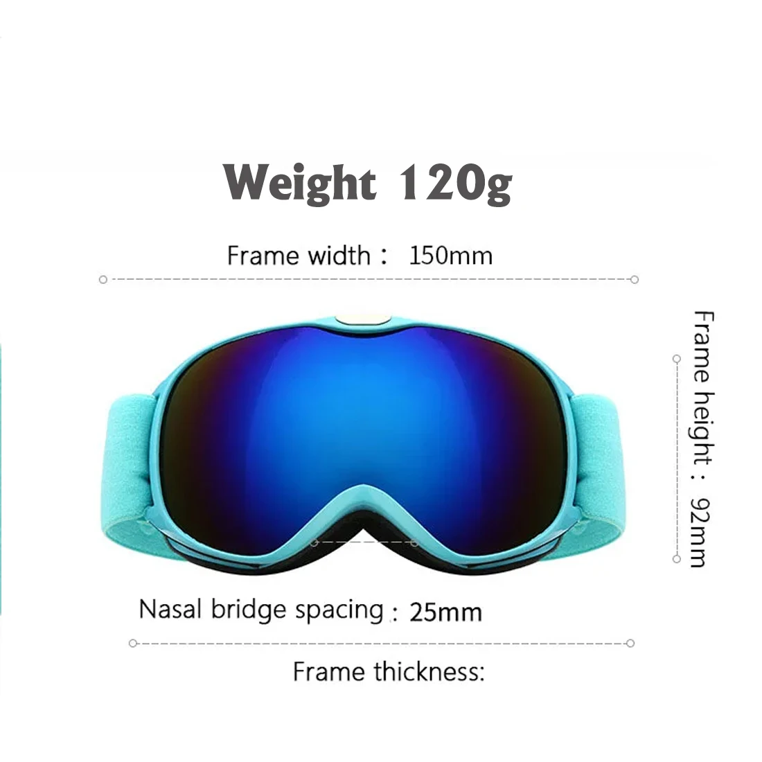 Children Ski Goggles Anti-fog Double Layer Big Spherical Skiing Glasses Kids Snowboard Winter Outdoor Sports Goggle for Age 4-14