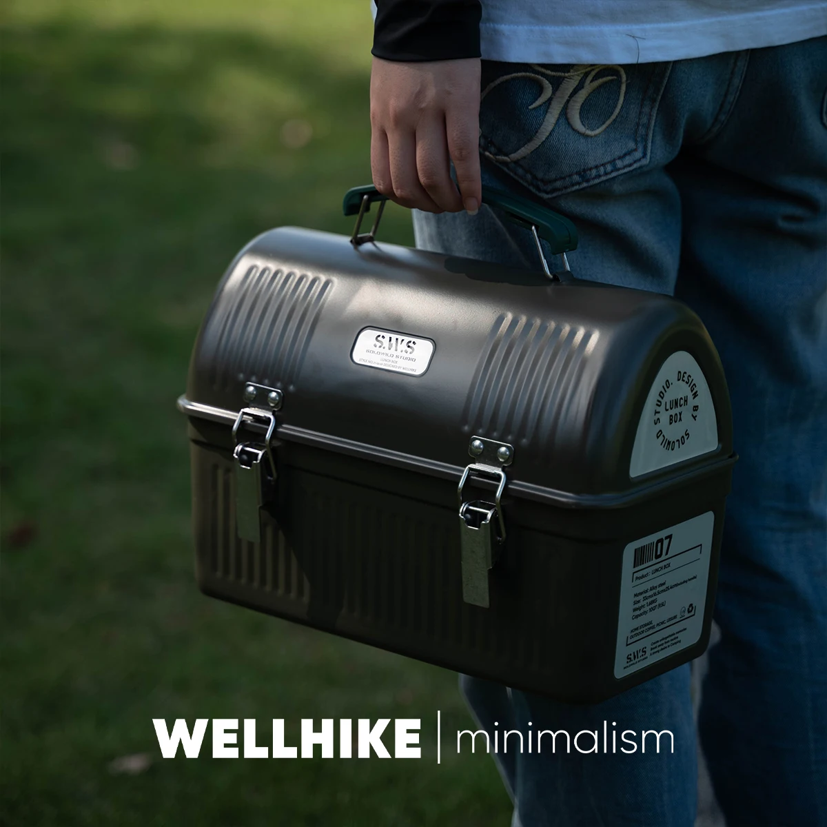 ランチボックス　ヴィンテージ WELLHIKE アウトドア SWS レトロ ランチボックス 7L 大容量 メタル製