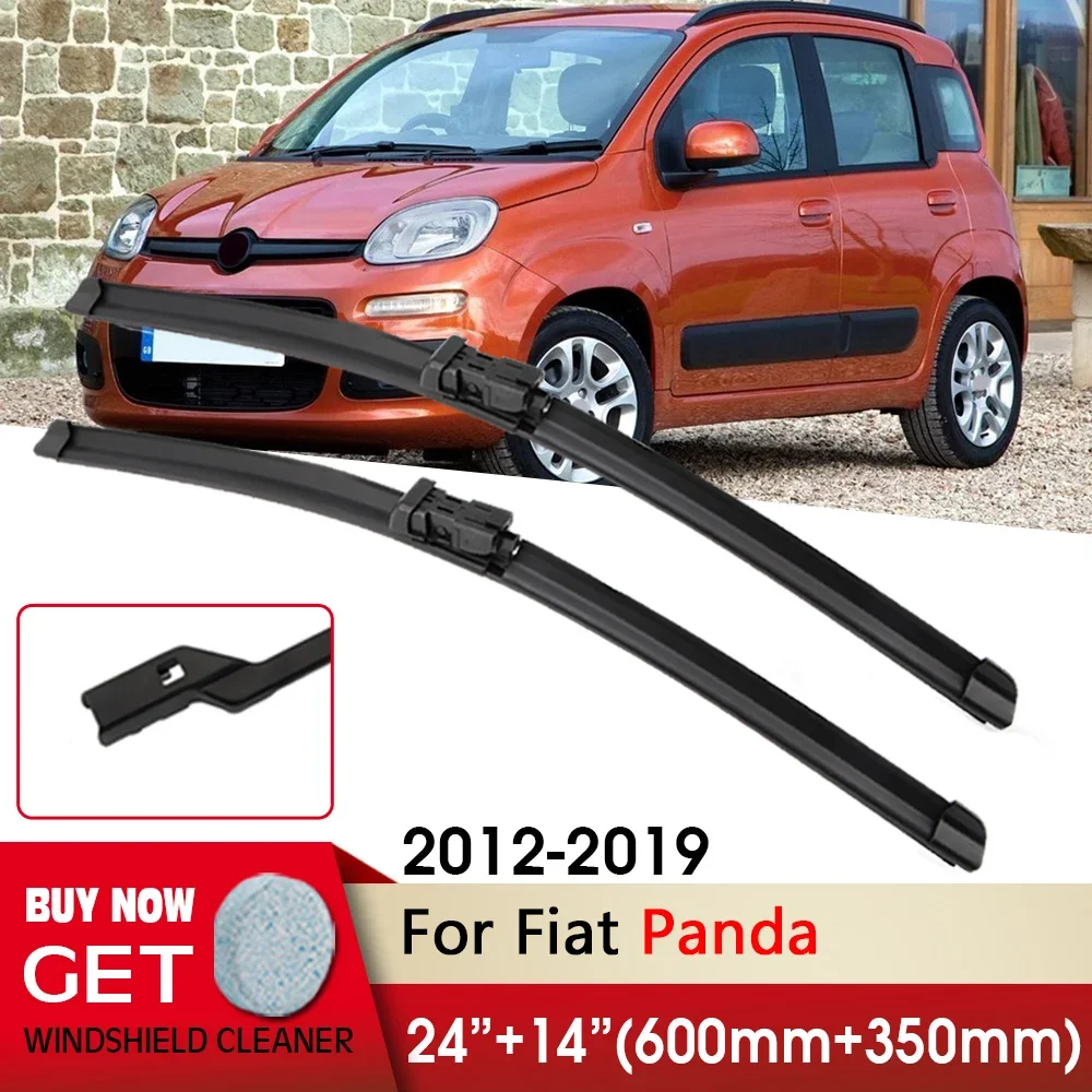 

Car Wiper RHD & LHD Front Wiper Blade 24"+14" For Fiat Panda 2012-2019 Fit Push Button Front Windscreen Wipers Auto Accessories