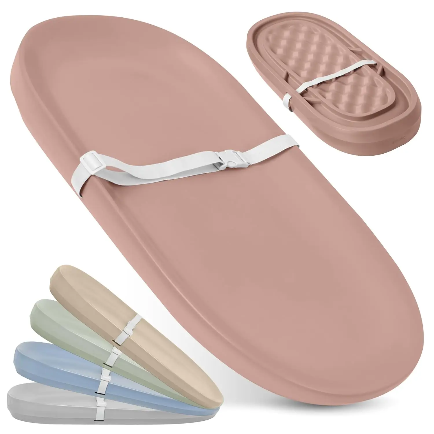 Cambiador Impermeable para Bebé Jool - Fácil de Limpiar, Ligero y Portátil - Cojín de Espuma Grande para Mayor Comodidad (Rosa)