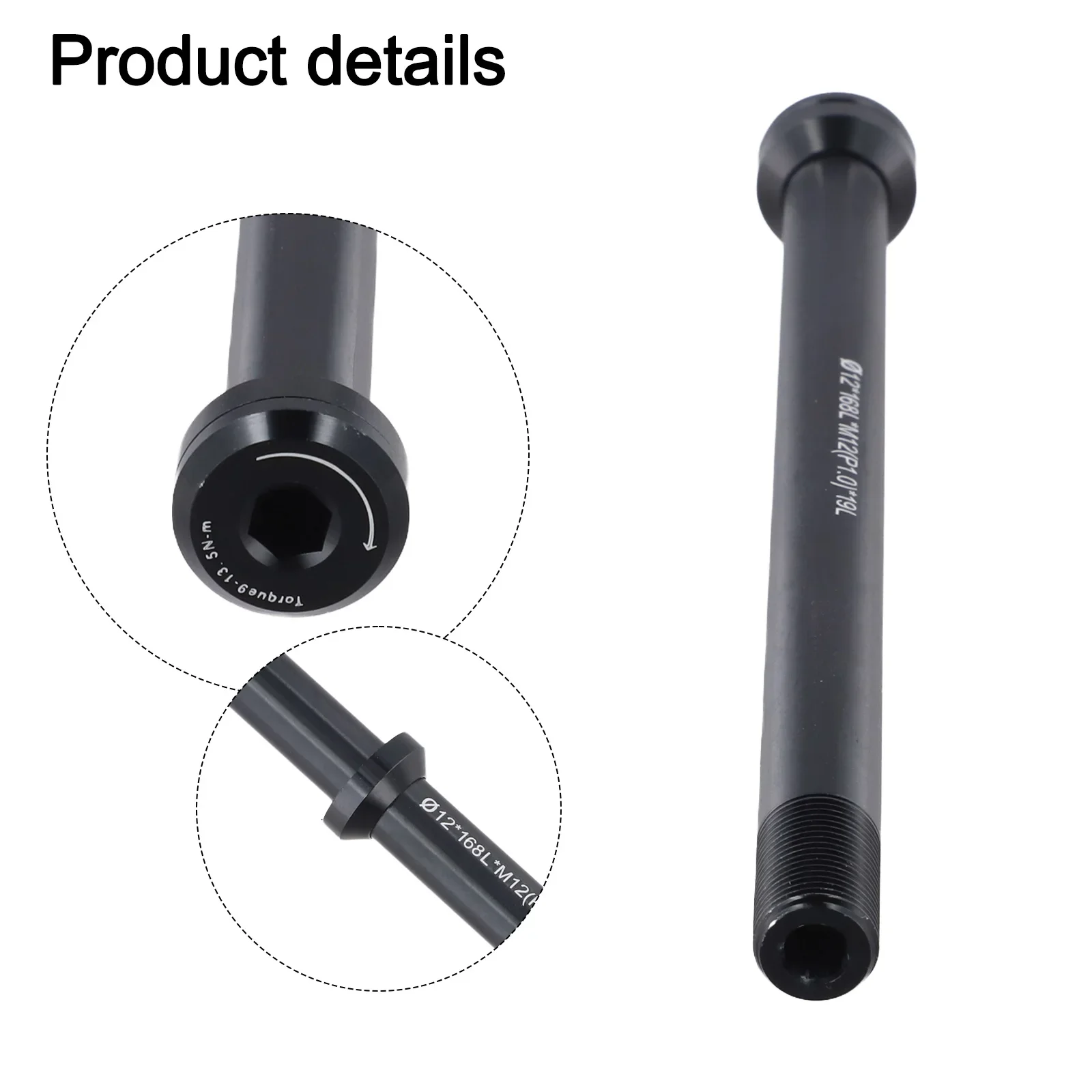 Aluminum Alloy Bike Thru Axle 142x12mm P1.0 Thread Compatible with 142x12mm Frame Bikes Including Flat and Conical Washers