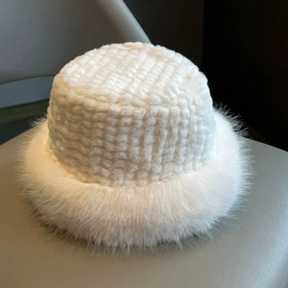 Autumn And Winter 2024 New Women's Fashion Fur Cap Fur Hat Fur Hats Mongolian Hat Brimless Plush Fluffy Skiing Riding Warm Caps