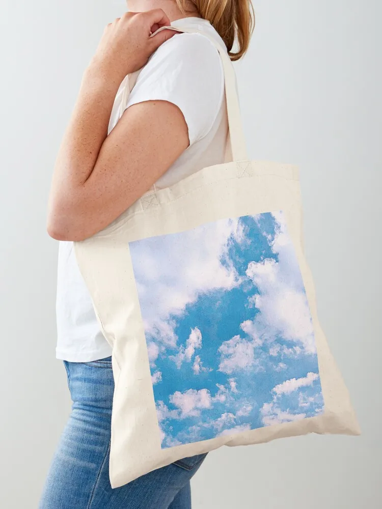 

Blue Sky and Pretty Clouds Tote Bag shopper bags for women large size bags Canvas shoulder bag