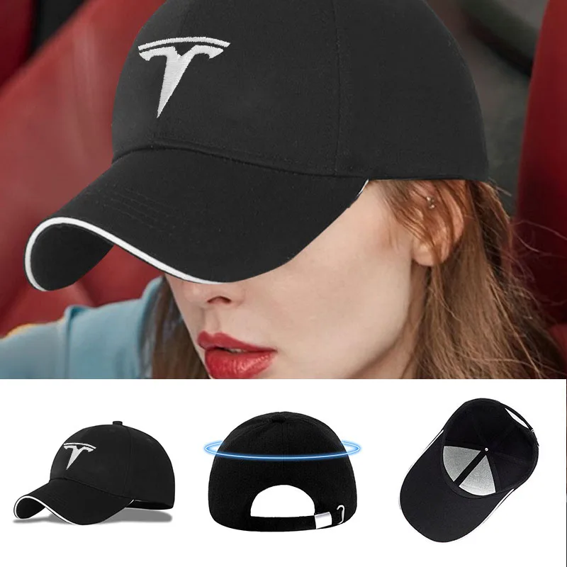 New Car Baseball Cap Fashion Outdoor Sport Cotton Sunblock Hat For Tesla Model 3 / Y 2022 2021 Center Console Containersr