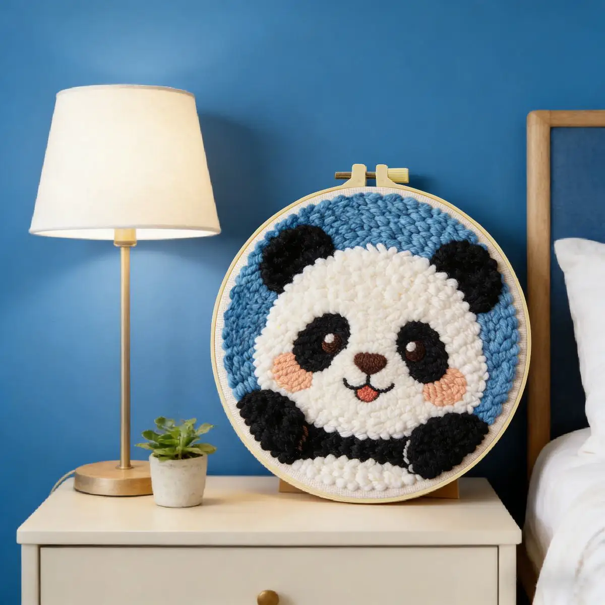 20X20CM/7,87 Zoll Tier - Panda Punch Needle Stickerei-Set, Stickerei-Kit, Gestrickte Stickerei, DIY Handgemachtes Geschenk – Detail 1