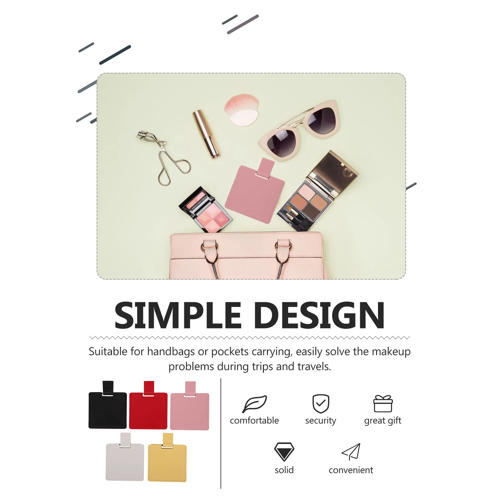 5 stuks kleine make-upspiegels compacte draagbare handheld zakspiegels reishandtas spiegel make-upspiegel