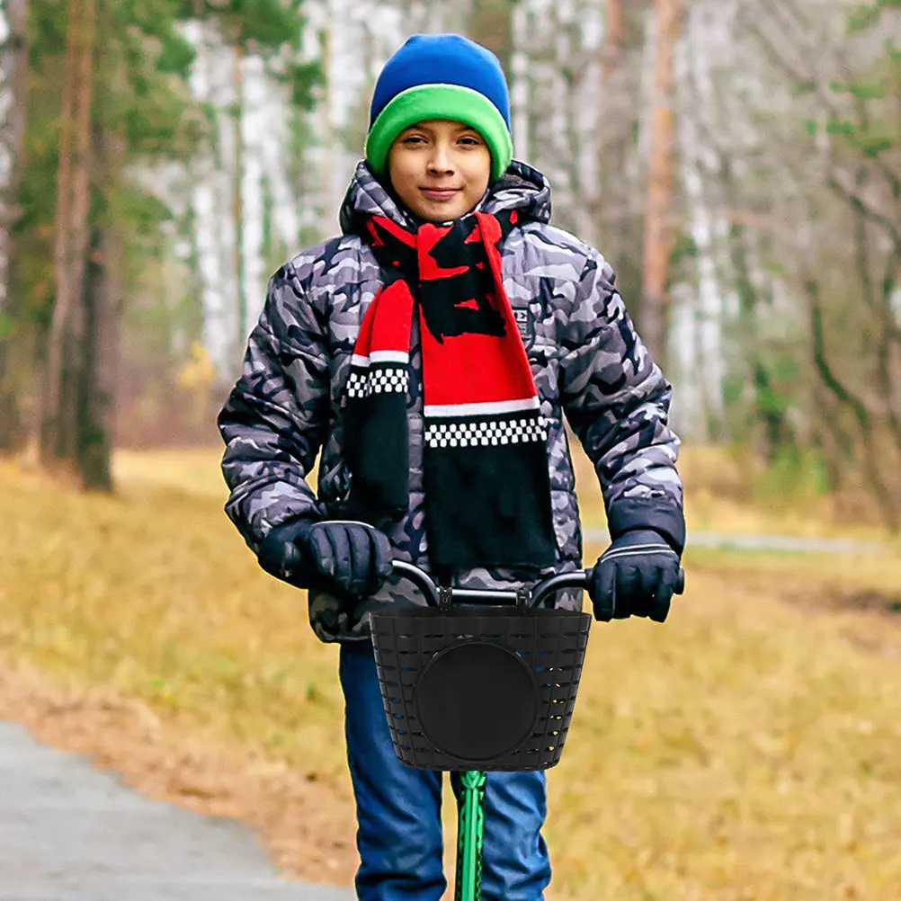 2Pcs Kids Bicycle Handlebar Basket Plastic Detachable Front Storage Container for Scooters Tricycles Bike Basket for Kids