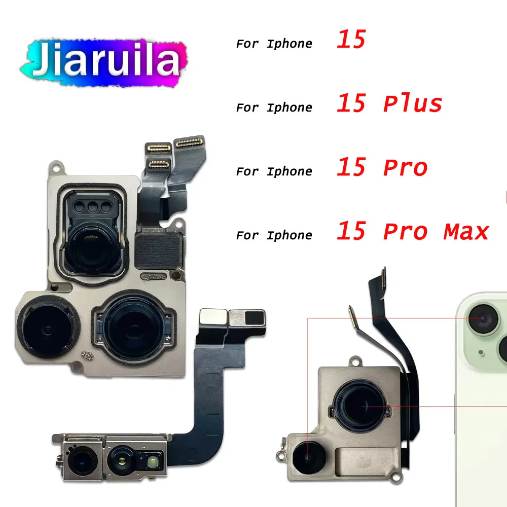 

Rear Back Camera For IPhone 15 Pro Max / For IPhone 15 Plus Back Rear Camera Module Flex Cable +Front Facing Camera Repair Parts