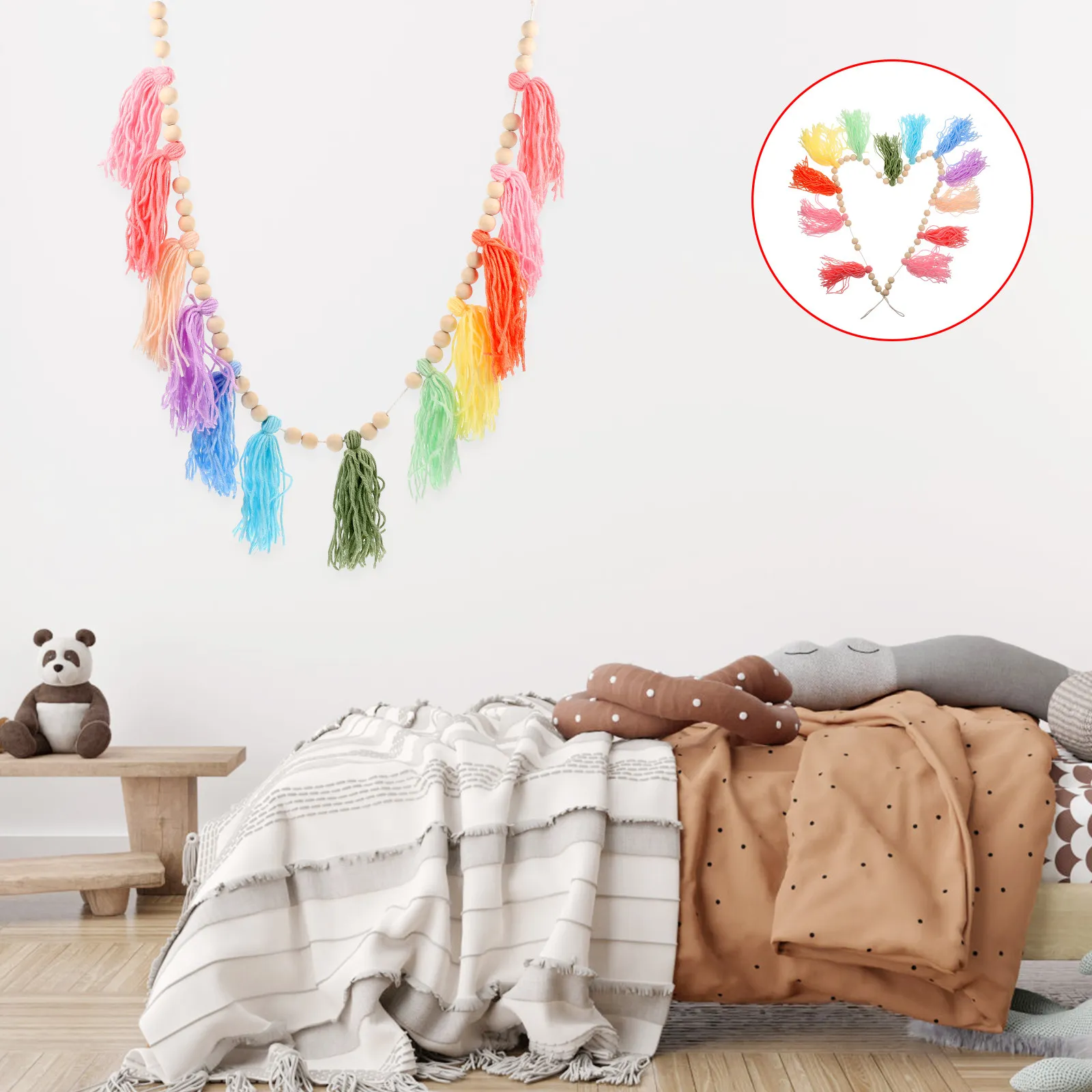 Tassel Wall Hanging Decor Cotton Yarn String Room Art Colorful Rope Creative H crafts Pendant