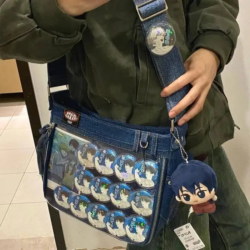 Bloom Haruku Denim Ita Women Sweet Cool Transparent Messenger Bag Purse Ladies Jk Uniform Casual Crossbody Bags 2025