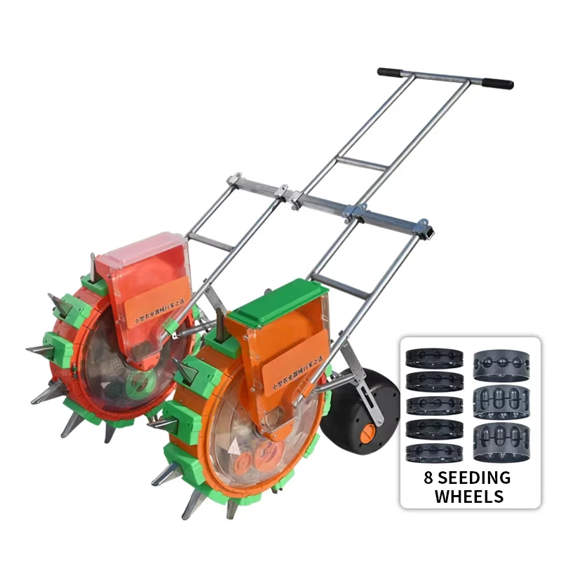 Hand-Pushed Dual-Row Seeder; Peanut, Corn, and Soybean Seeder; Precision Seeder; Automatic Soil-Pressing Multifunctional Seeder