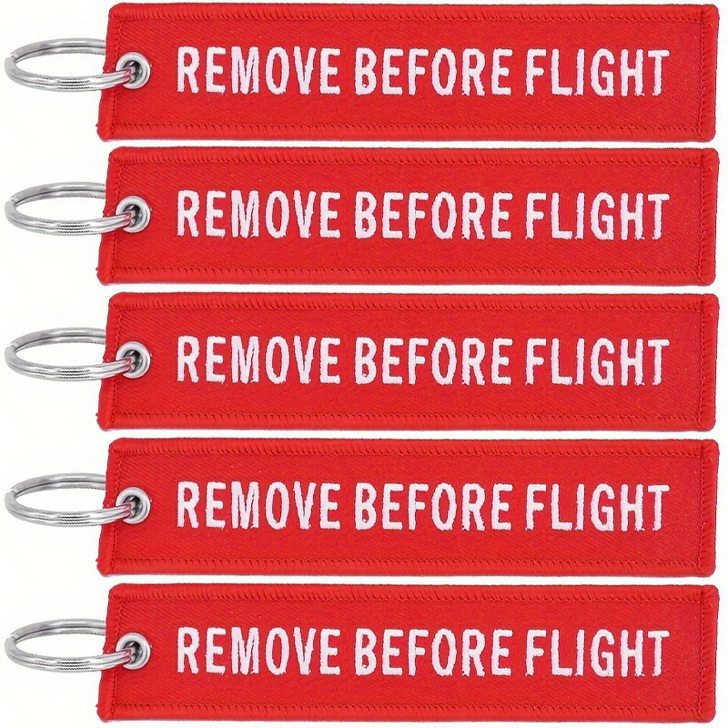 

5 Pcs Car Keychains Remove Before Flight Clothing Backpack Pendant Key Chain Ring Gift