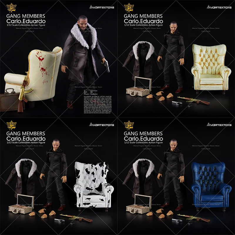 

VORTEXTOYS V00013 Масштаб 1/12 YEWV00001 Фиолетовая рубашка серии Killer Karlo Eduardo 6-дюймовые куклы Полный набор Фигурка мужского солдата