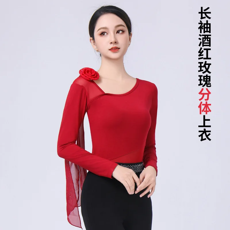 เสื้อผ้าฝึกซ้อมร่างกายเต้นรำละตินหญิงผู้ใหญ่เต้นรำบอลรูมรุ่นแคทวอล์คฝึกซ้อม