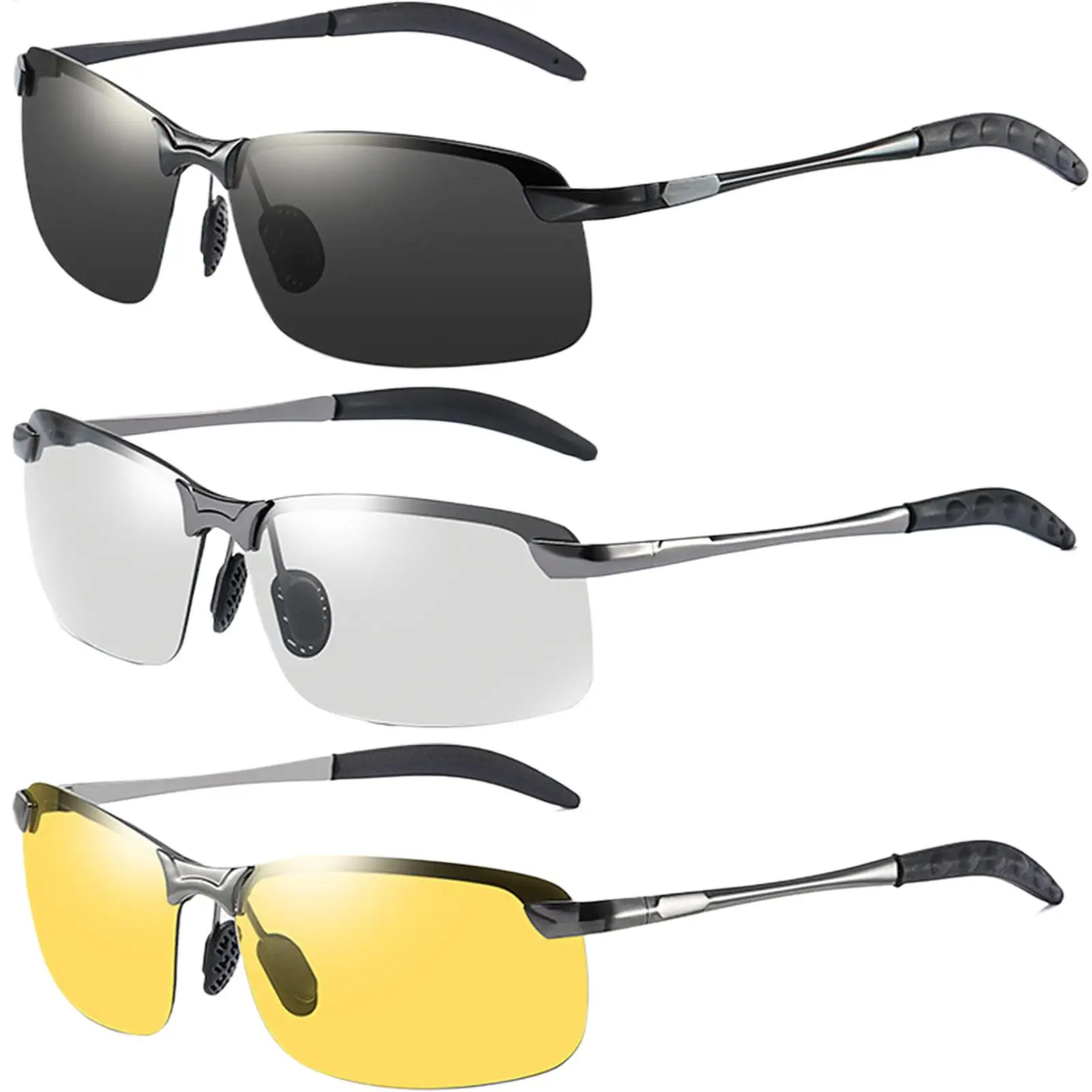 Photochrome Schutzbrille, Übergangs-Sonnenbrille für Herren, Blendschutz, polarisierte Fahrbrille, UV400-Schutz für Herren, zum Angeln – Detail 1