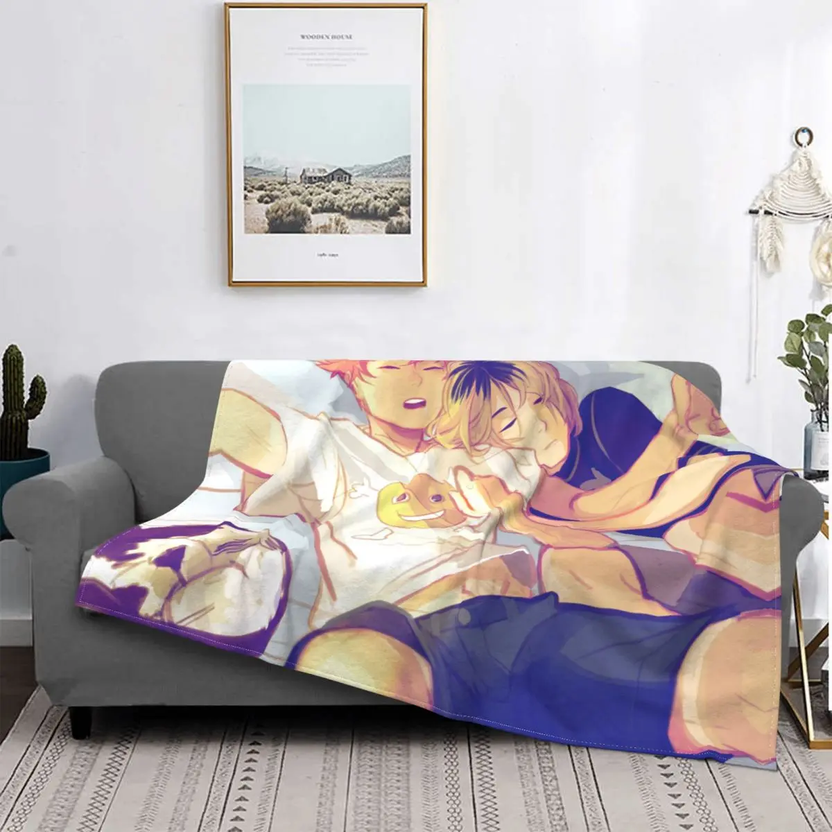 

Kenma Hinata Flannel Blanket Haikyuu Anime Blanket Bedding Office Super Warm Bedroom Quilt