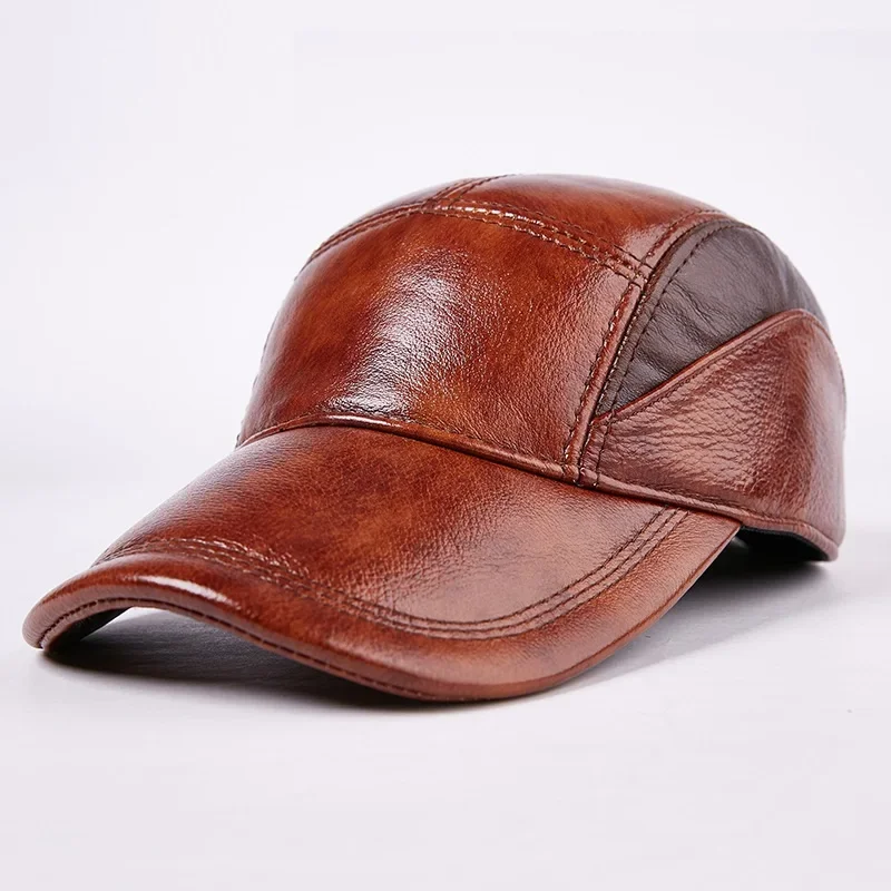 

Fashion Men's Baseball Cap Leather Hat Male Female 100% Genuine Leather Cap Adult Casual Outdoor Baseball Cap Adjustable