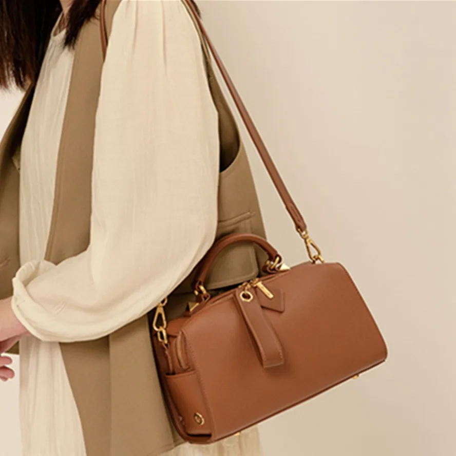 

Maxdutti французская кожаная сумка, модная женская Повседневная Большая вместительная сумка-подушка Boston, женская сумка-мессенджер через плечо