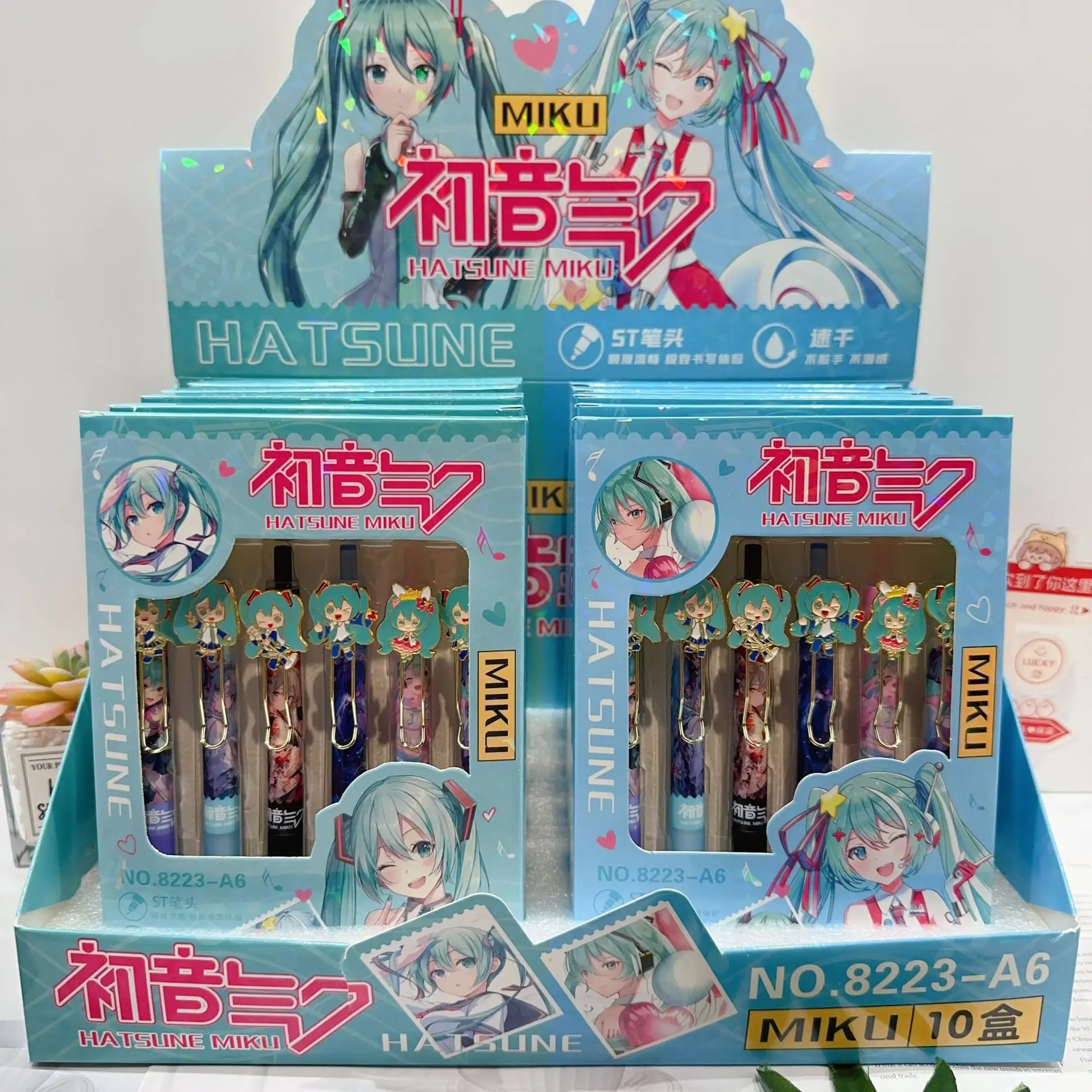 

6 шт. для Хацунэ Мику, милый красивый набор гелевых ручек с героями мультфильмов для девочек, канцелярские принадлежности для подростков, студентов, пишущие ручки, канцелярские принадлежности