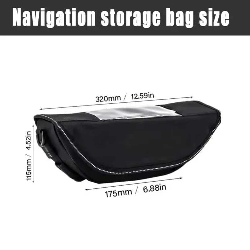 For F750GS F850GS R1200GS ADV F700GS 800GS R1250GS 8 Inches Black Motorcycle Bag Waterproof Handlebar Travel Storage Bags