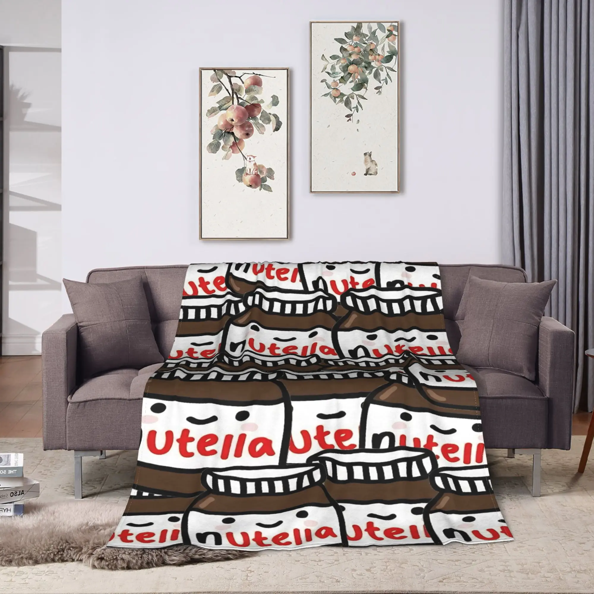 Cartoon  N-NutellaS-ES Blankets  Soft Warm Novelty Plush Throw Blanket For Girls Boys Couch Bed Flannel Bedspread Bed Cover