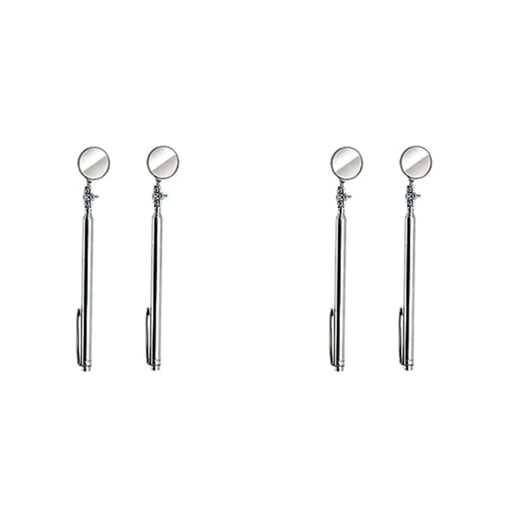 A02M-Circular Telescoping Pocket Inspection Mirror, 30Mm Diameter, 4-1/2 Inch To 18 Inch Extended Handle Length (Pack Of 4)