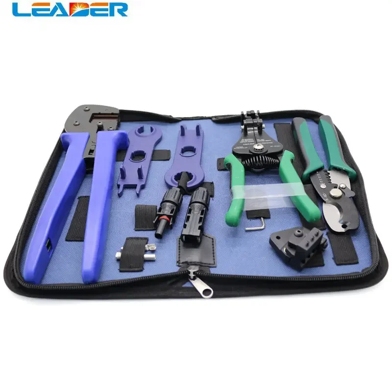 A Set of High Quality Tightening Tool Box Crimping Pliers Stripping Pliers and Spanners Wrench for Pv Solar ConnectorsSolar