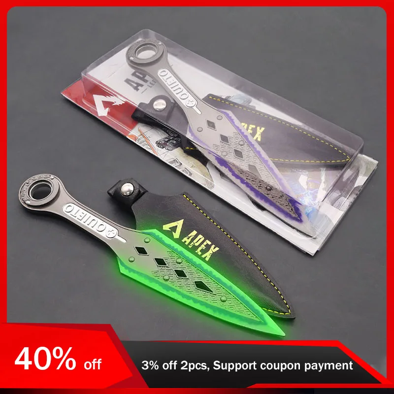 

22cm Apex Legends Wraith Kunai Heirloom Luminous Rotatable Toy All Metal Sword Cosplay Prop Knife Toy Collectible Ornaments Gift