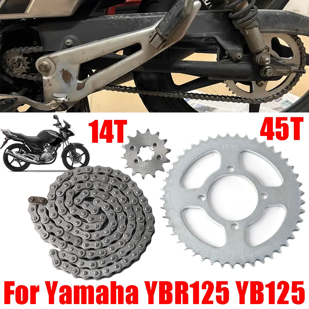 For Yamaha YBR 125 YB 125 YBR125 YB125 YB125Z YBR125G STX125 Motorcycle Accessories Large Sprocket Small Sprocket Gear Chain Set