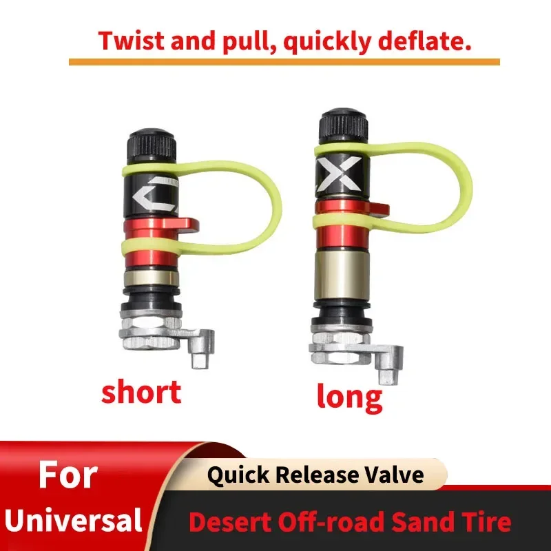 For Desert Off-road Sand Tire Quick Release Valve Accessories Tire Deflation Valves Pressure Relief Universal 4pcs Car Parts