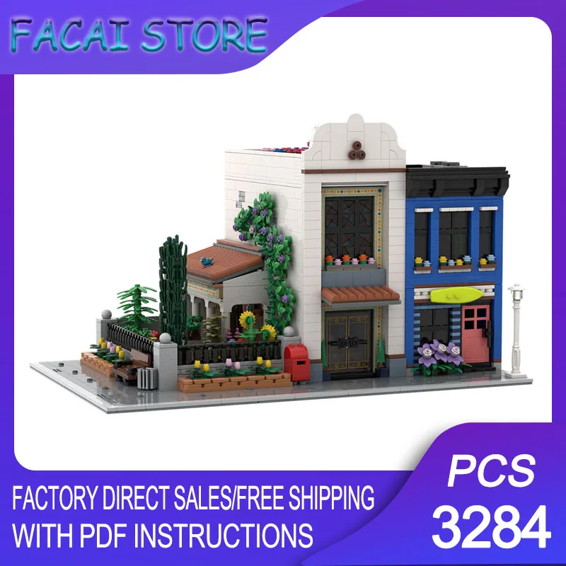 

Модульный конструктор Moc: Детский сад и магазин для серфинга, технологичные блоки, рождественский подарок, игрушка для самостоятельной сборки