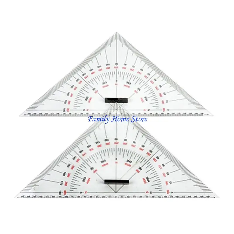 

P0UF 300mm Large-Scale Triangle Ruler Protractor for Ship Drawing Teaching Engineering Geometry Rulers Math Protractor Ruler