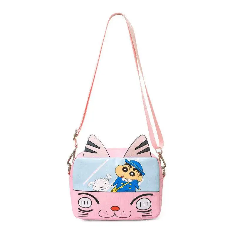 

Kawaii Cute Crayon Shin-Chan Bag Shoulder Bag Anime Printed Handbag Pink School Bus Crossbody Bag Fashion Cartoon Gift for Girls