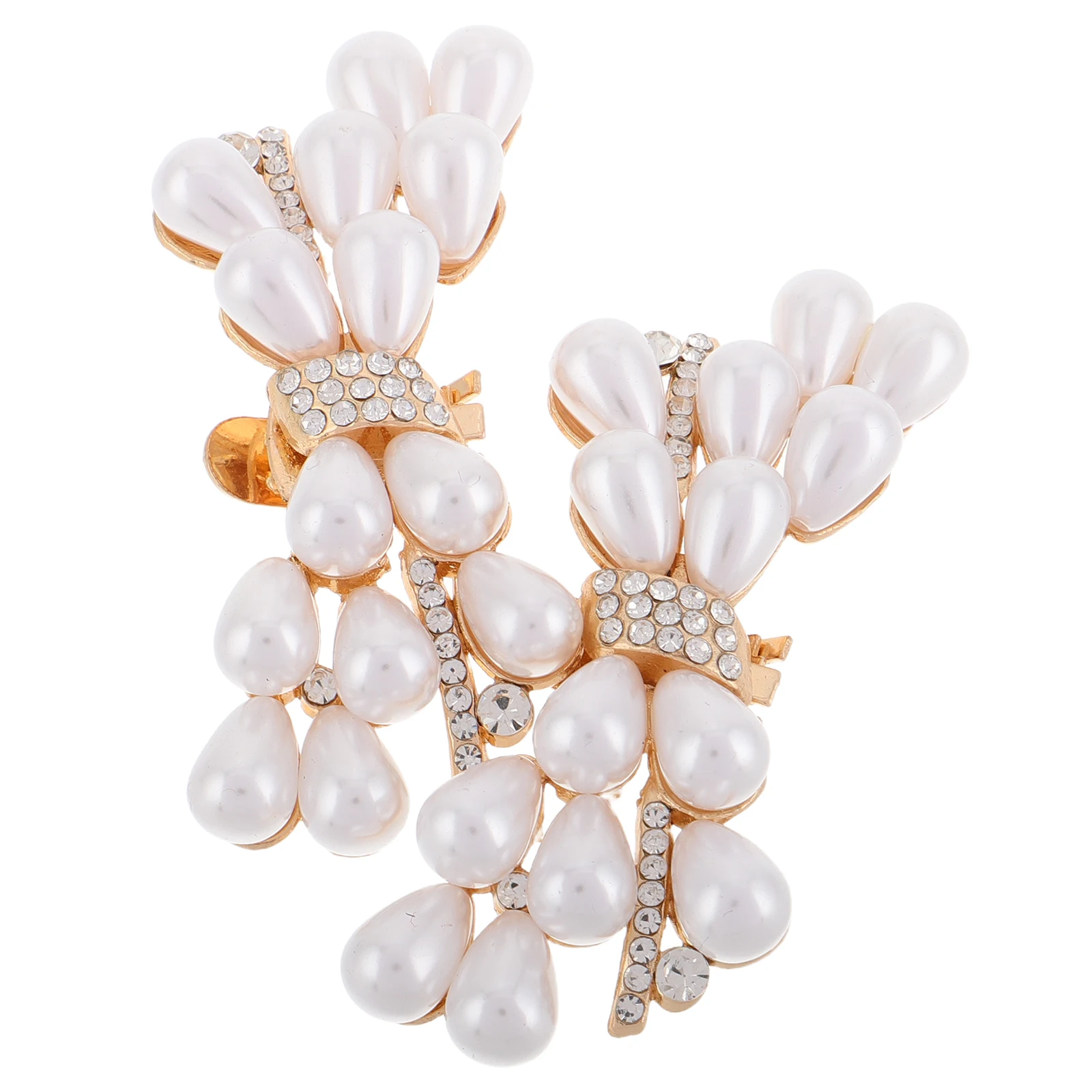 

2 Pcs Detachable Shoe Buckle High Heel Strap Accessories Plastic Clip Women Pearl Casual heel clip on shoe jewelry shoe flower