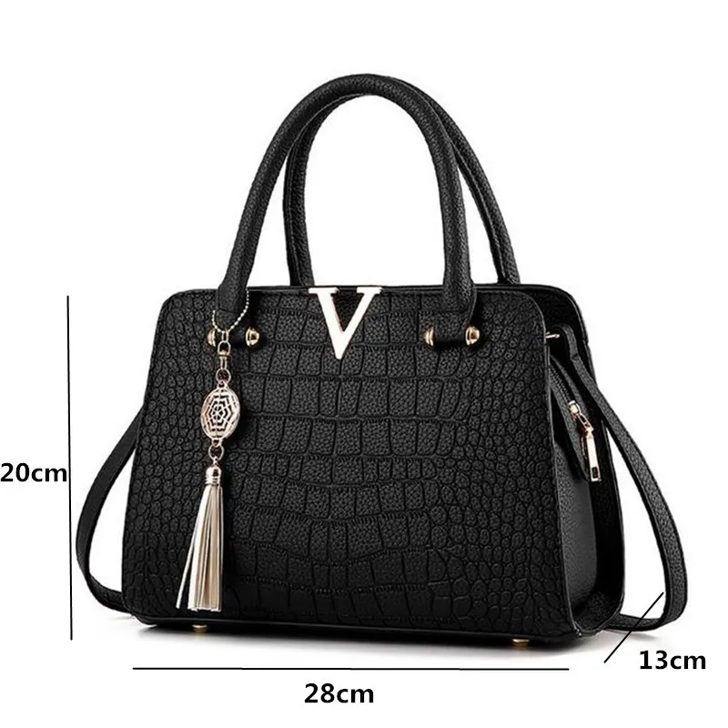 High Quality Ladies leather hand bags Women luxury brand Crocodile Shoulder Bags V Letters Designer Large Capacity  Handbag